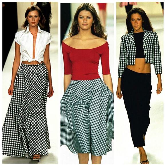 Ralph Lauren Collection Runway 2000 Silk Pearl Snap Button Up Shirt Top Gingham - Picture 4 of 16